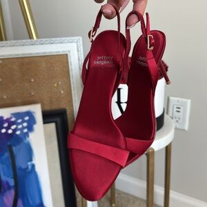 Jeffrey Campbell NWB red satin heels